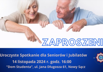 Zaproszenie na Uroczyste Spotkanie dla Seniorów i Jubilatów