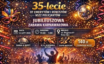 ZAPRASZAMY NA JUBILEUSZOWĄ ZABAWĘ KARNAWAŁOWĄ